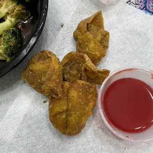 Very deep fried wontons