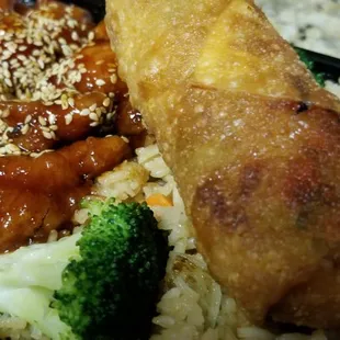 Egg Roll via the sesame chicken dinner