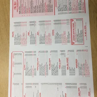the menu