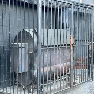 a bear in a cage