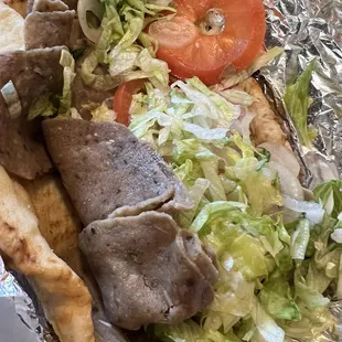 a pita and salad