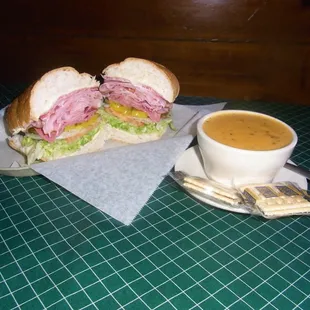 Sub Sandwich and Homemade Soup