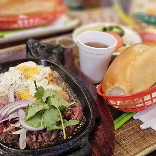 a tray of food on a table