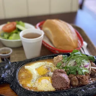 a plate of food on a table
