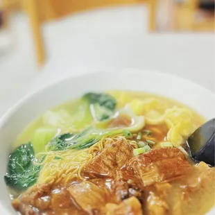 Beef Brisket and Wonton Noodle Soup