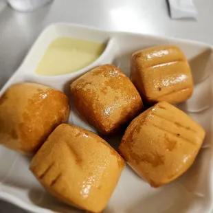 Dinner@Bo's Kitchen; 8/9/2023. I've been wanting 2 try these, it tastes really good! Appetizer, Fried Bun w/Condensed Milk. Def order again!