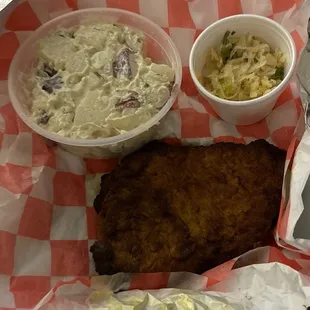 2 x Schnitzel , potato Salat, Sauerkraut