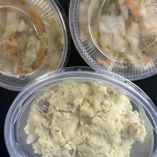 Potato salad and slaw