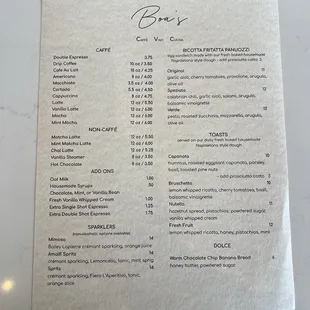 Breakfast Menu - all day