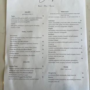 Initial Lunch &amp; Dinner menu