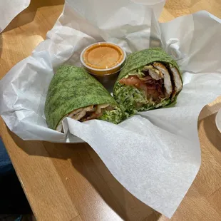 Chicken club in wrap