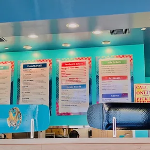 menus on the wall