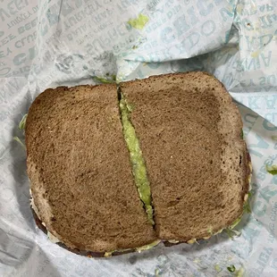 a sandwich cut in half