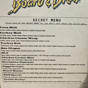 menu