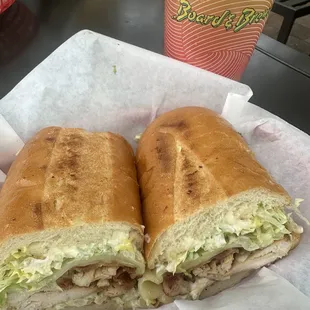 Chicken club sandwich and a sprite :)