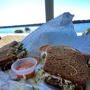 In the middle of eating California delight with sauce