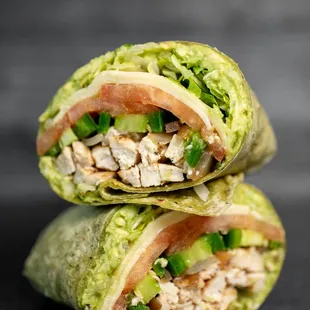 a chicken and avocado wrap