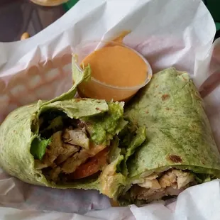 Baja wrap with the spinach wrap. .