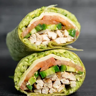 a chicken and avocado wrap