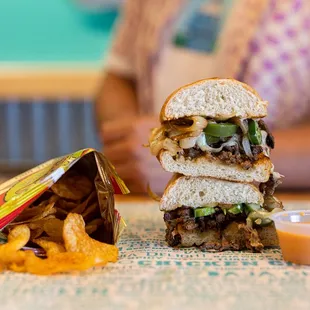 a sandwich and fries