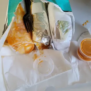 Sauce spilled all the way to the bottom of bag. I thought 1 sandwich was spared but it was all over the bottom half of it.