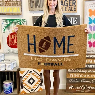 Personalized doormat from doormat workshop class. Large size and high quality, heavy duty mat.
