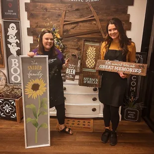 Sunflower, planter box and seasonal  bonus signs