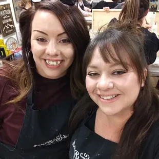 Sis and I getting our creativity on