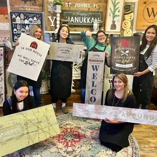 We had so much fun making the DIY wood signs...such a great bonding experience