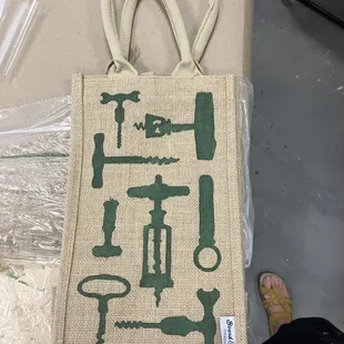 The painted wine bag that came with our booking :)