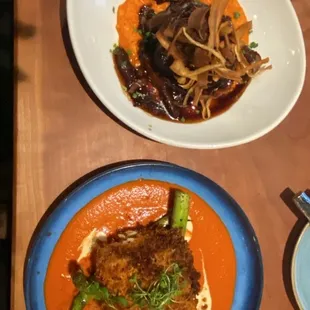 two plates of food