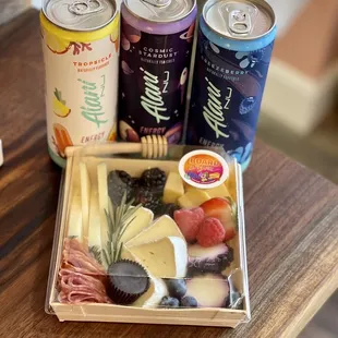 Checking in to check out the new custom charcuterie store! The meat, cheese and berries were topped with a dark chocolate peanut butter cup.