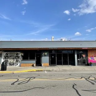 the front of the building