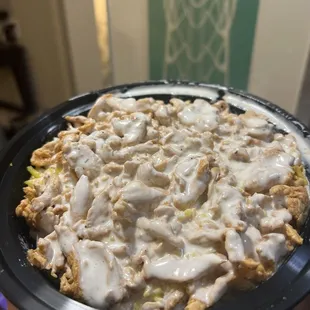 Chicken Shawarma and Rice Bowl, extra sauce
