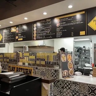 the menu of a fast food restaurant