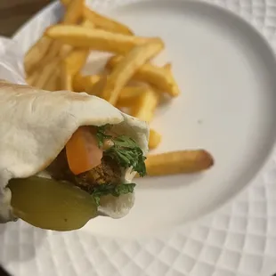 4. Falafel Pita Wrap with 6. French Fries