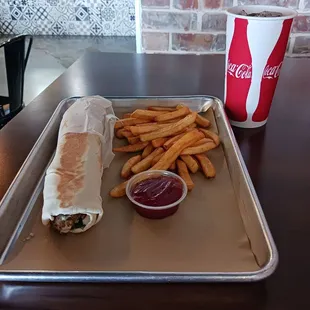 Falafel pita wrap combo meal