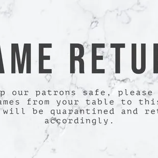 All games are quarantined for 2 days to insure safe play for all of our guests