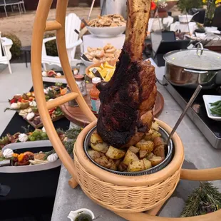 Hanging tomahawk steak