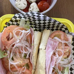 The Italian and a burrata tomato salad
