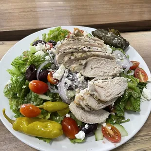 Greek salad with chicken