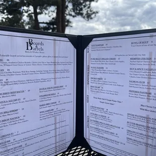 Menu at Boards &amp; Barrels