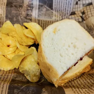 Peanut butter and jelly sandwich