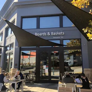 Outdoor seating out front