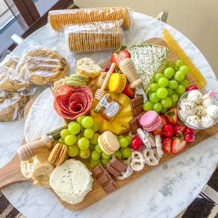 Custom cheese board with fresh fruit &amp; the best goodies