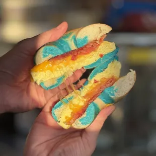 Dodger Bagel with egg cheese and bacon