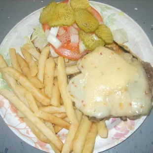 Habanero Cheese Burger...$9.95  (we also have bleu cheese, pepper jack, and american)