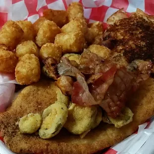AWESOME &quot;Angry Fish&quot; Sandwich and Tots.