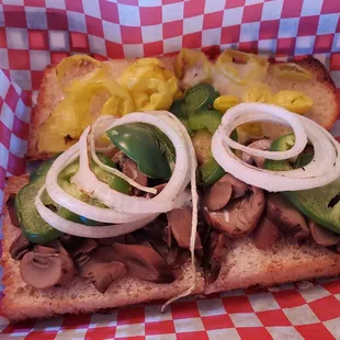 Not much to this sandwich when you leave the cheese off. Pics taken before I bit into hot coagulated mayo. Ick.