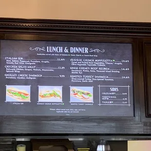 Lunch and dinner menu